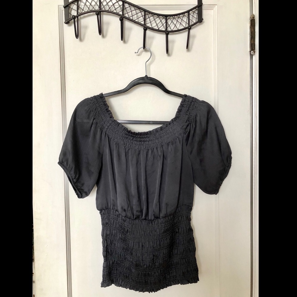 Forever 21 Charcoal Smocked Blouse